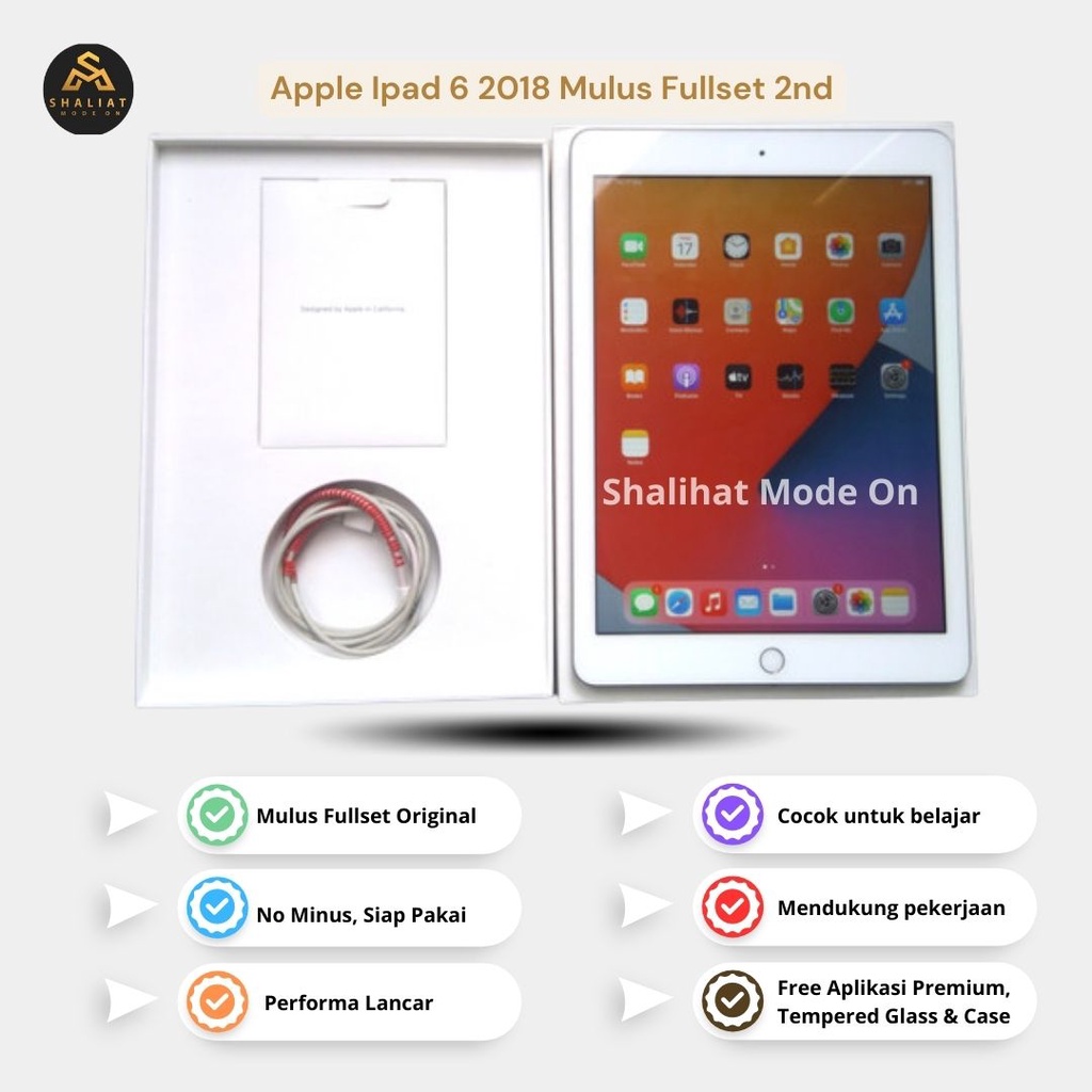 Apple ipad 6 2018 Fullset Mulus RAM 2Gb ROM 32Gb wifi only