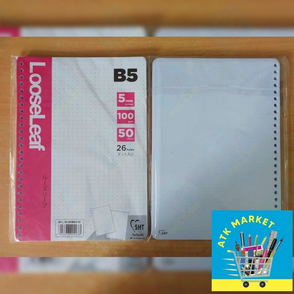 

Kertas Loose leaf / Kertas Binder B5 " DOT (Titik) " 50 lembar