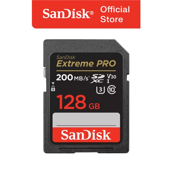 SanDisk SDXC Extreme Pro U3 V30 200MBps - 128GB For 4k
