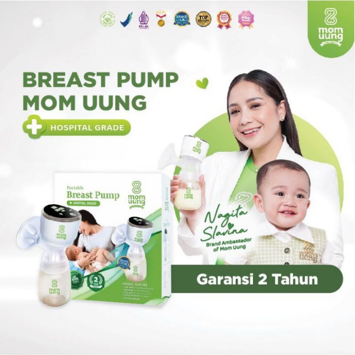 MOM UUNG BREASTPUMP / POMPA ASI PORTABLE DUAL MODE / MODE PIJAT HISAP / GARANSI 2 TAHUN / HOSPITAL GRADE