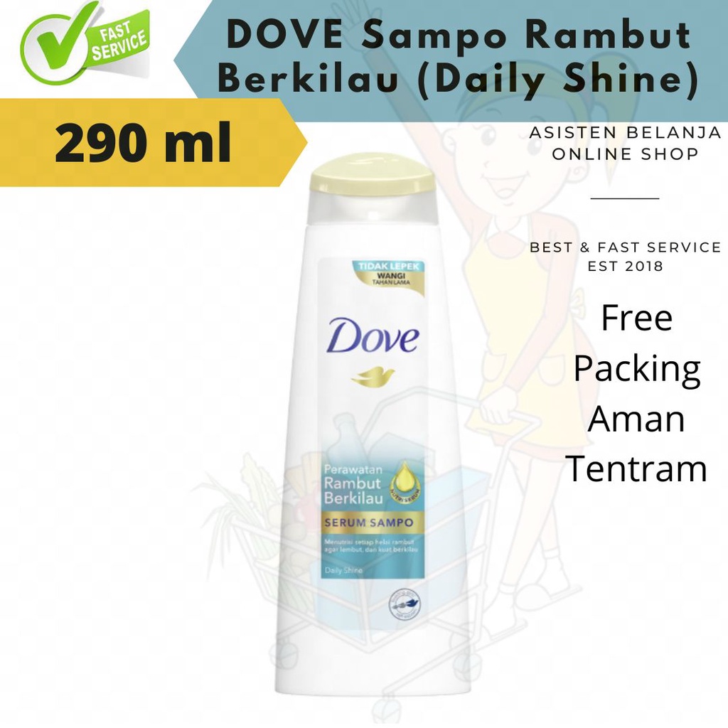 DOVE Daily Shine Rambut Berkilau Shampoo 290 ml Shampo Dove 290ml