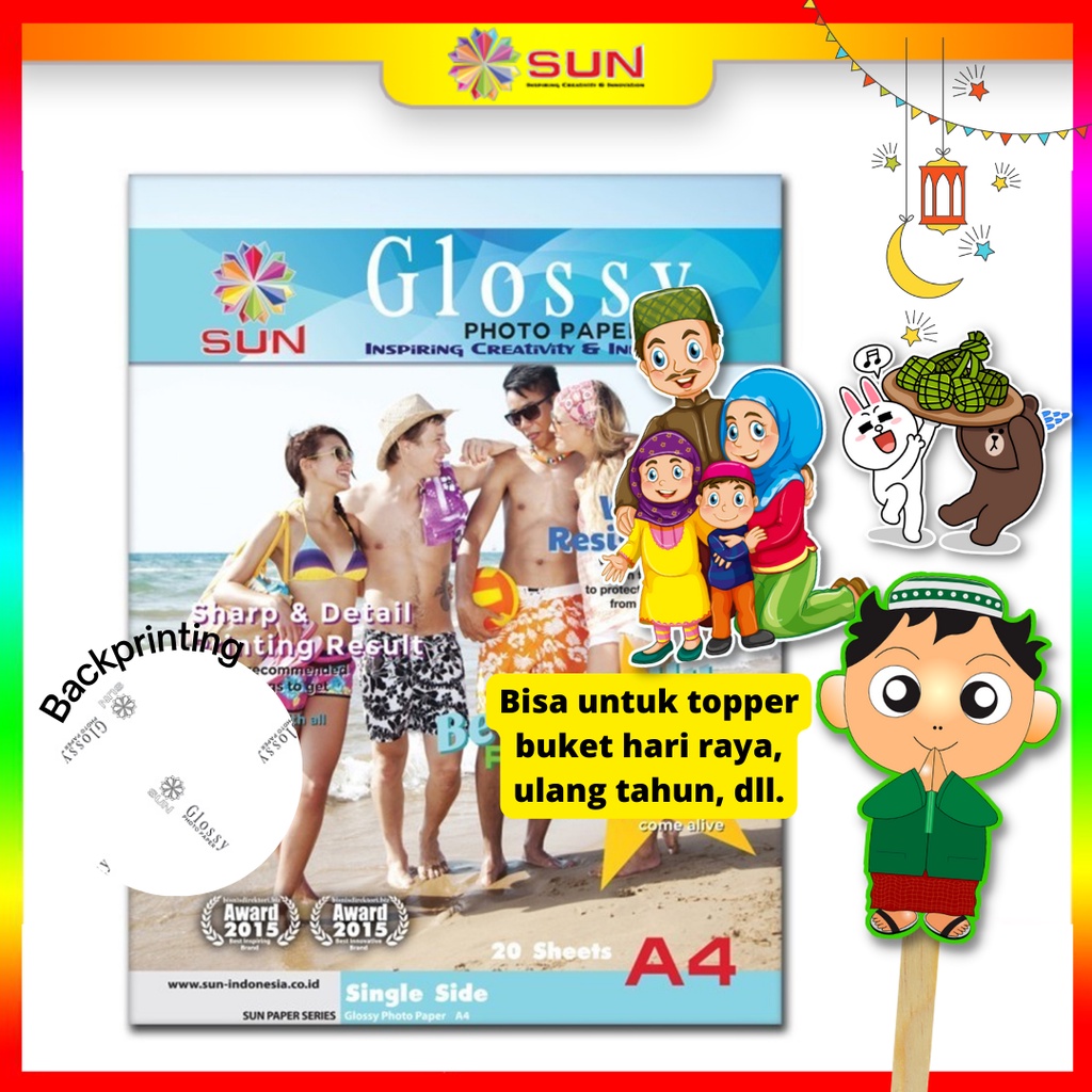 Kertas Foto Glossy A4 / A3 Premium 260, 240, 210, 185 gram - SUN NG Glossy Photo Paper Single Side K