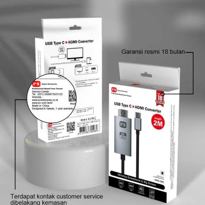PX Kabel data MHL Usb Type C to HDMi TV PX MHA 30C lge08