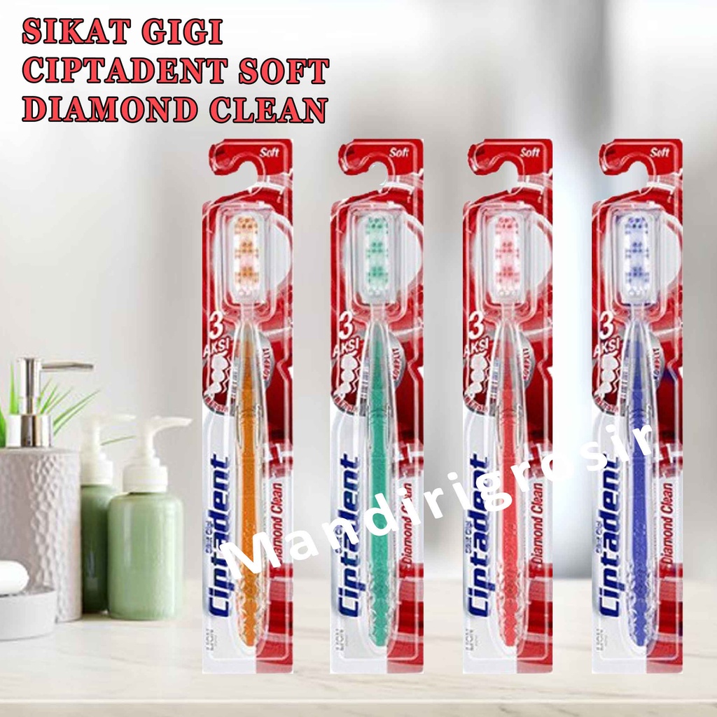 Ciptadent* Sikat gigi* Diamond Clean* 3 aksi* Soft