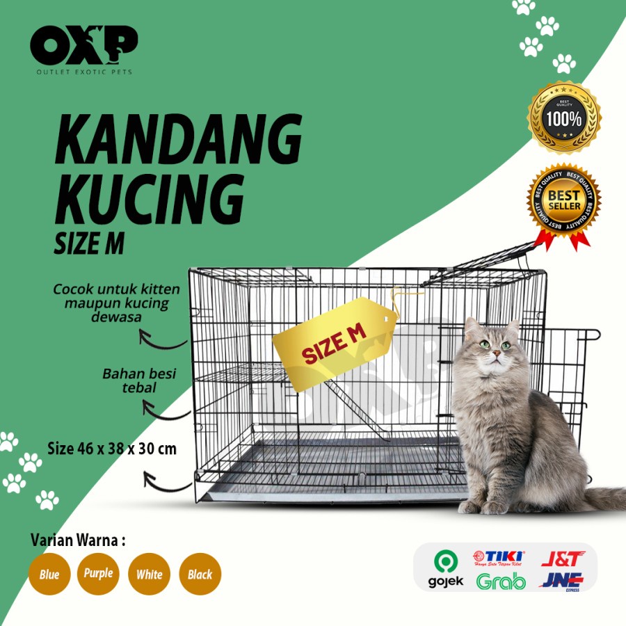 KANDANG HEWAN KUCING JUMBO KANDANG LIPAT PREMIUM SIZE M