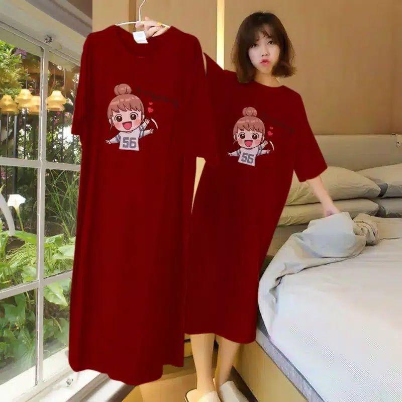 NUZ JAYA.Co Dress Annyeong Jumbo-Maroon