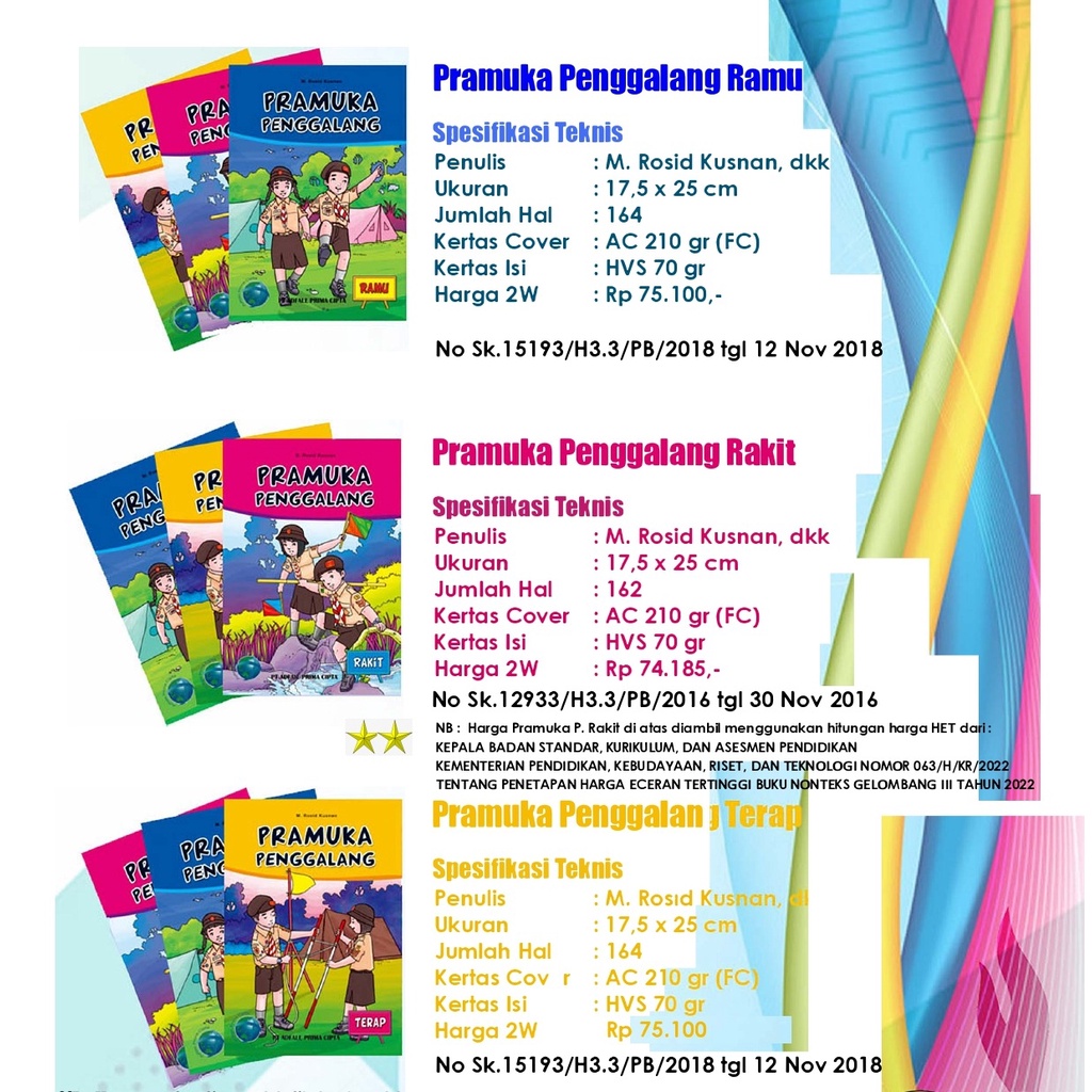 Buku Pramuka Penggalang untuk SMP/MTS - CV. Indradjaya