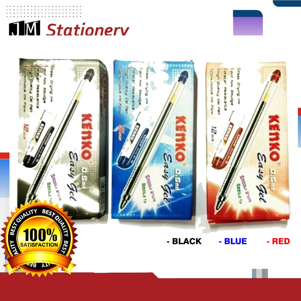 

Pen / Pulpen / Bolpen Kenko Easy Gel 0.5mm Hitam Murah