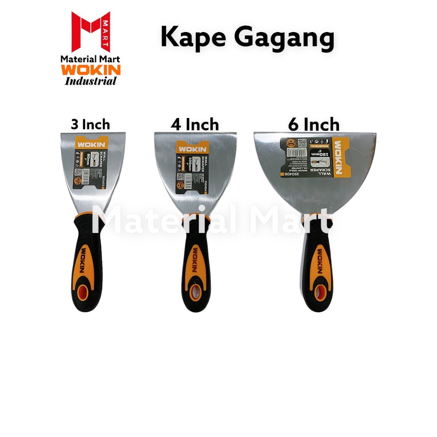 Kape Gagang Karet 3 Inch Wokin | Kape Wokin 4 Inch | Scrapper 6&quot; Wokin | Material Mart