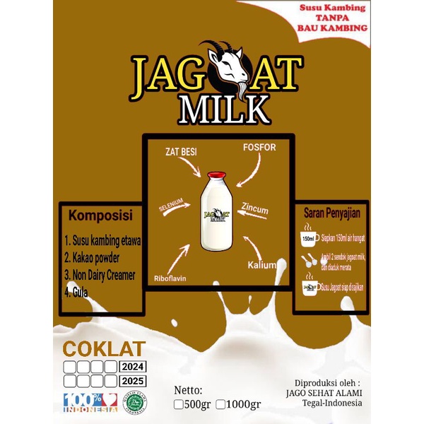 Susu kambing etawa Coklat JagoatMilk 500gram