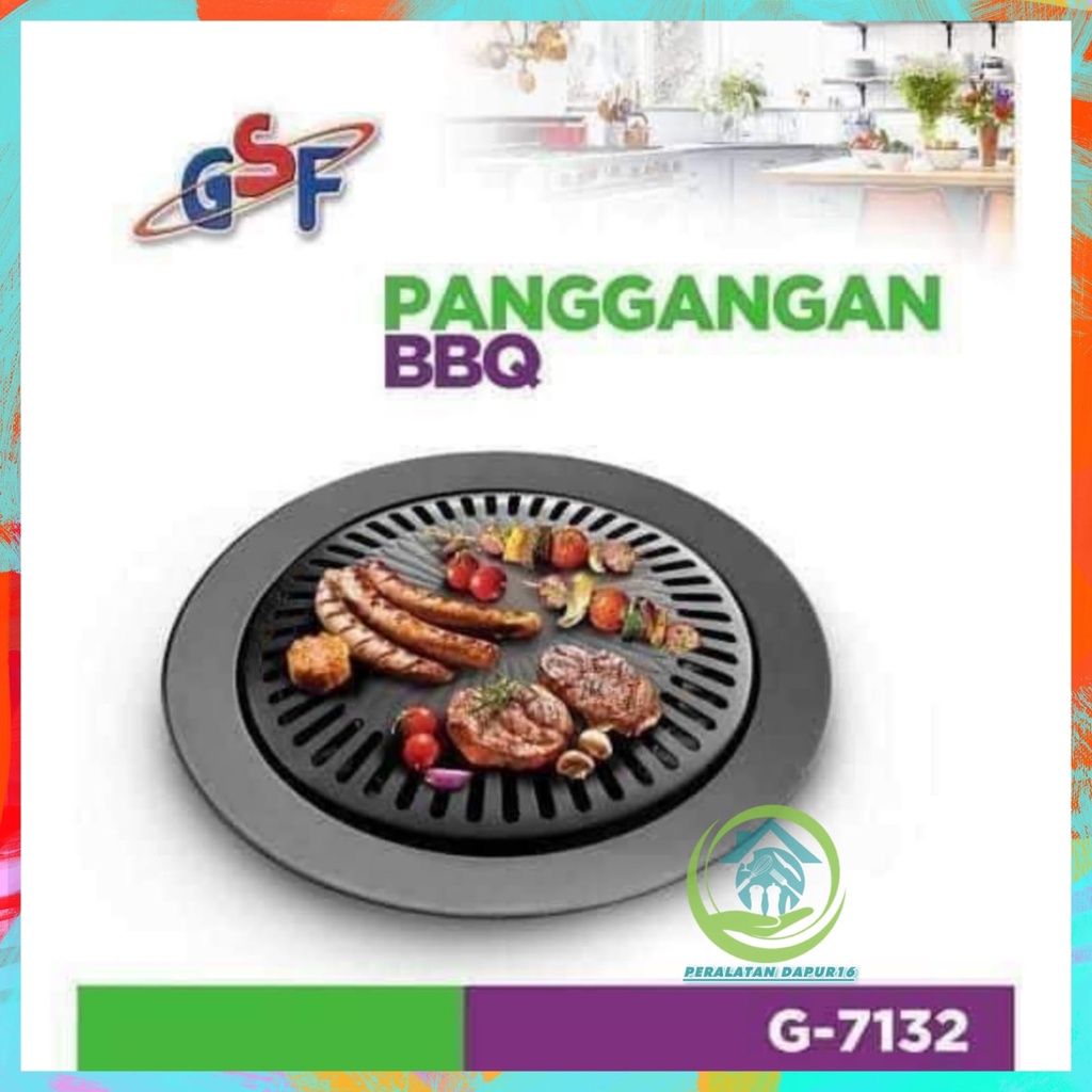 ALAT PANGGANG BBQ GRILL / PANGGANGAN BULAT ANTI LENGKET 30CM / PANGGANGAN BBQ GSF G-7132 MURAH