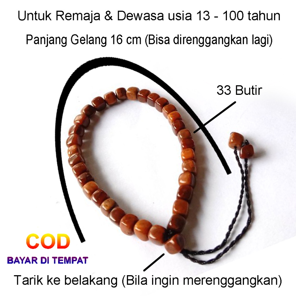 ✅COD Gelang Tasbih Kesehatan Kokka Kaukah Kaokah Kaukkah Kokkah Kaoka Koka Asli Original 33 Butir Couple Pria Wanita