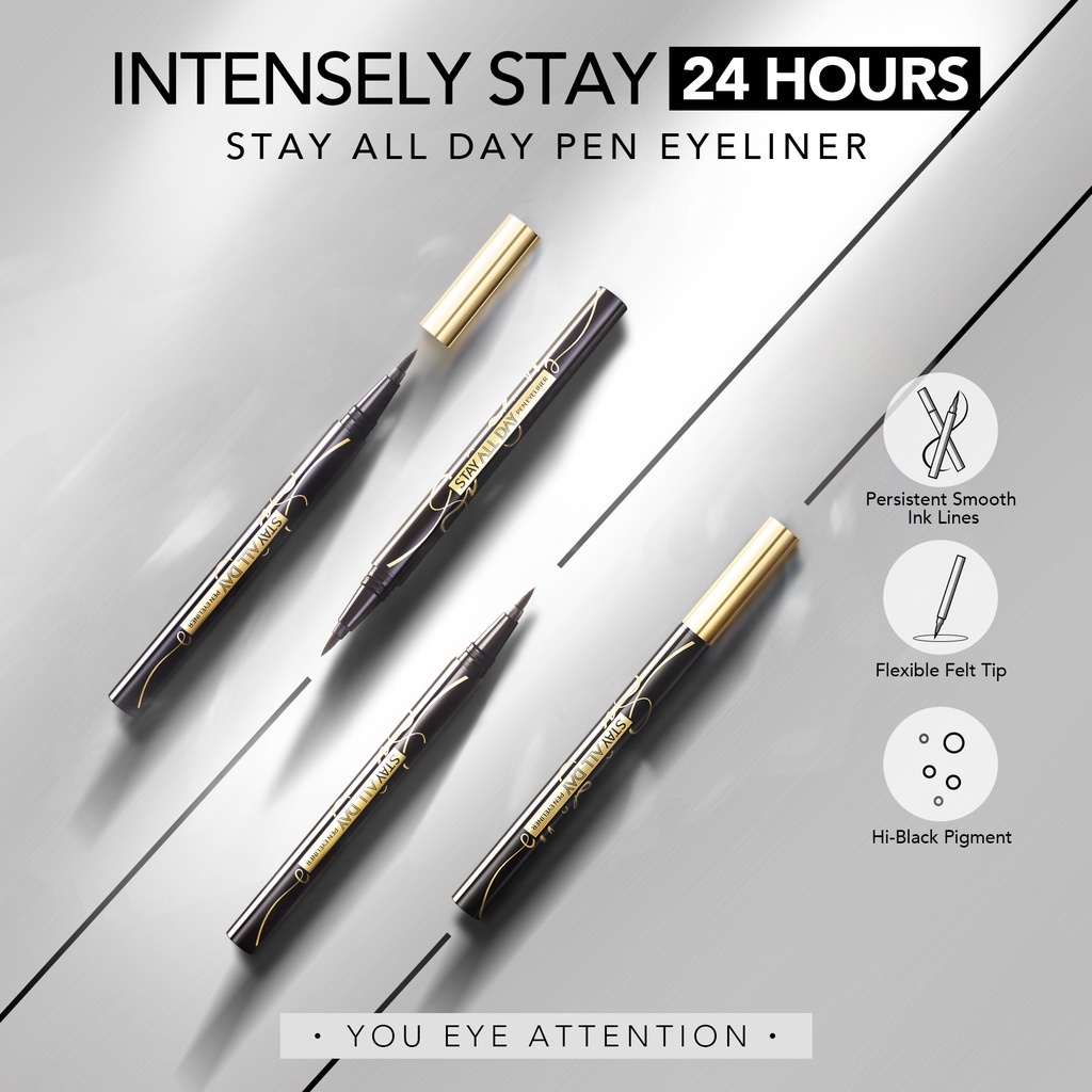 [BPOM][100%ORI&amp;READY]YOU Stay All Day Pen Eyeliner | Waterproof | Tahan Hingga 24 Jam | Kosmetik Mata HItam