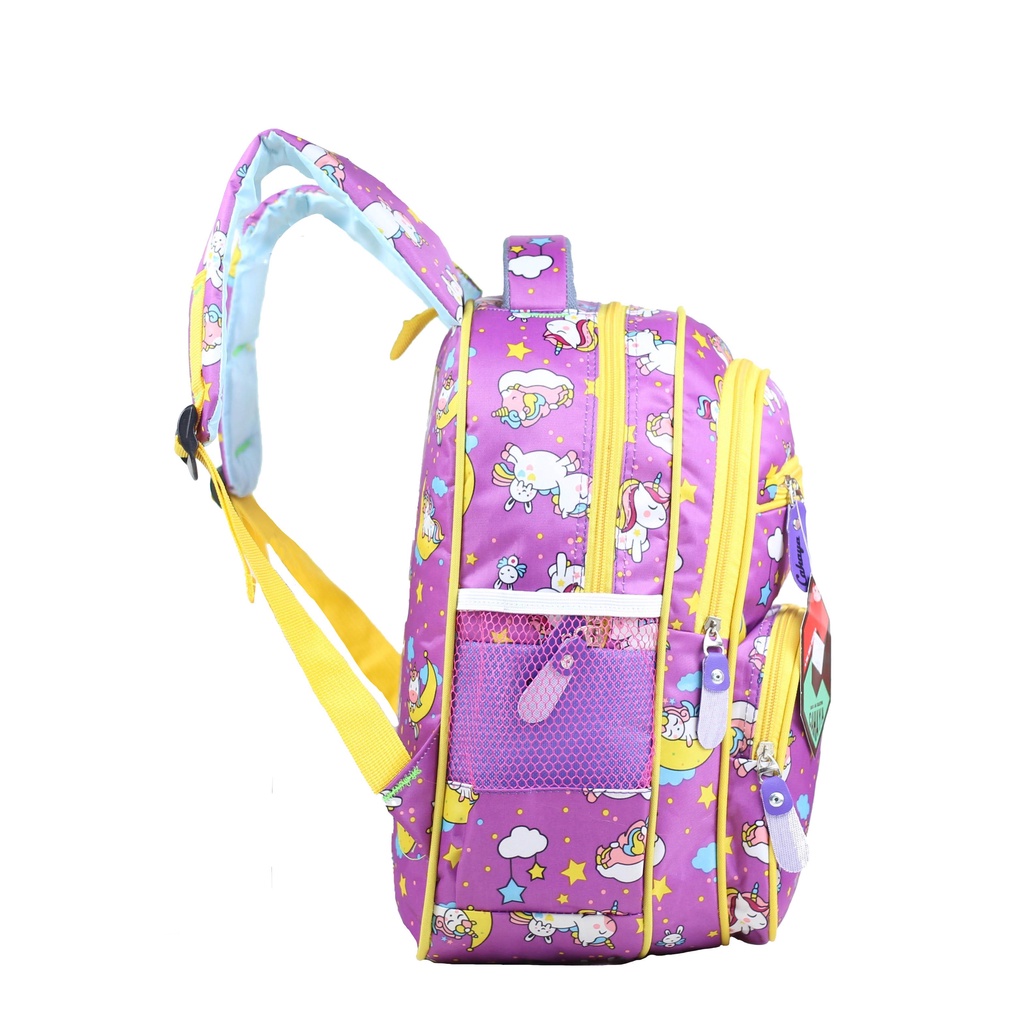 Tas Ransl Unicorn Anak Perempuan PAUD TK SD Bonus Tempat Pensil Ukuran Compact Backpack Sekolah Anak Cewek Ngaji Les TPA TPQ Piknik Ts Bagus Bahan Impor Tebal Awet Kuat Bonus Raincover Muat Buku Tema LKS IPad Tablet Tas Cahaya Unicorn Bulan