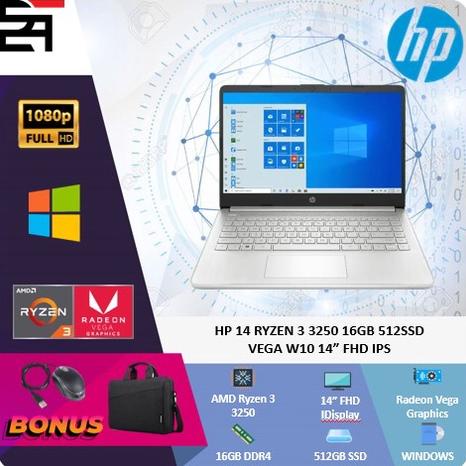HP 14 RYZEN 3 3250 RAM 16GB 512SSD VEGA3 W11 14.0FHD IPS
