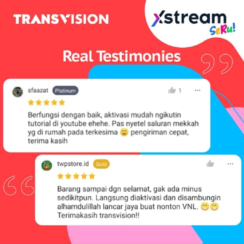 Android Box Transvision Xstream Seru - BONUS All Channel Terlengkap 12 Bulan / 3 / 6bln