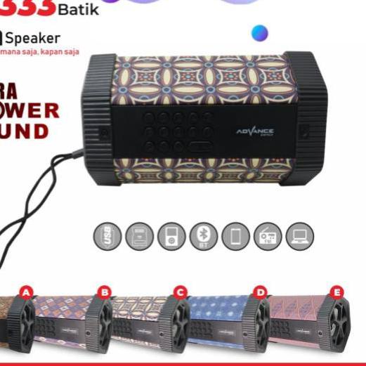 ☋ Speaker bluetooth music box advance tp 333/ tp333 batik ✪