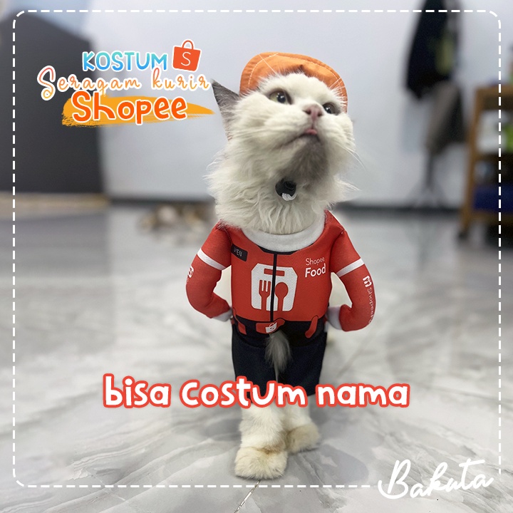 Kostum Seragam Kurir untuk kucing dan anjing Baju Berdiri Kurir Shopee / Kostum kucing Murah / Baju Kucing Tangerang size S-XL