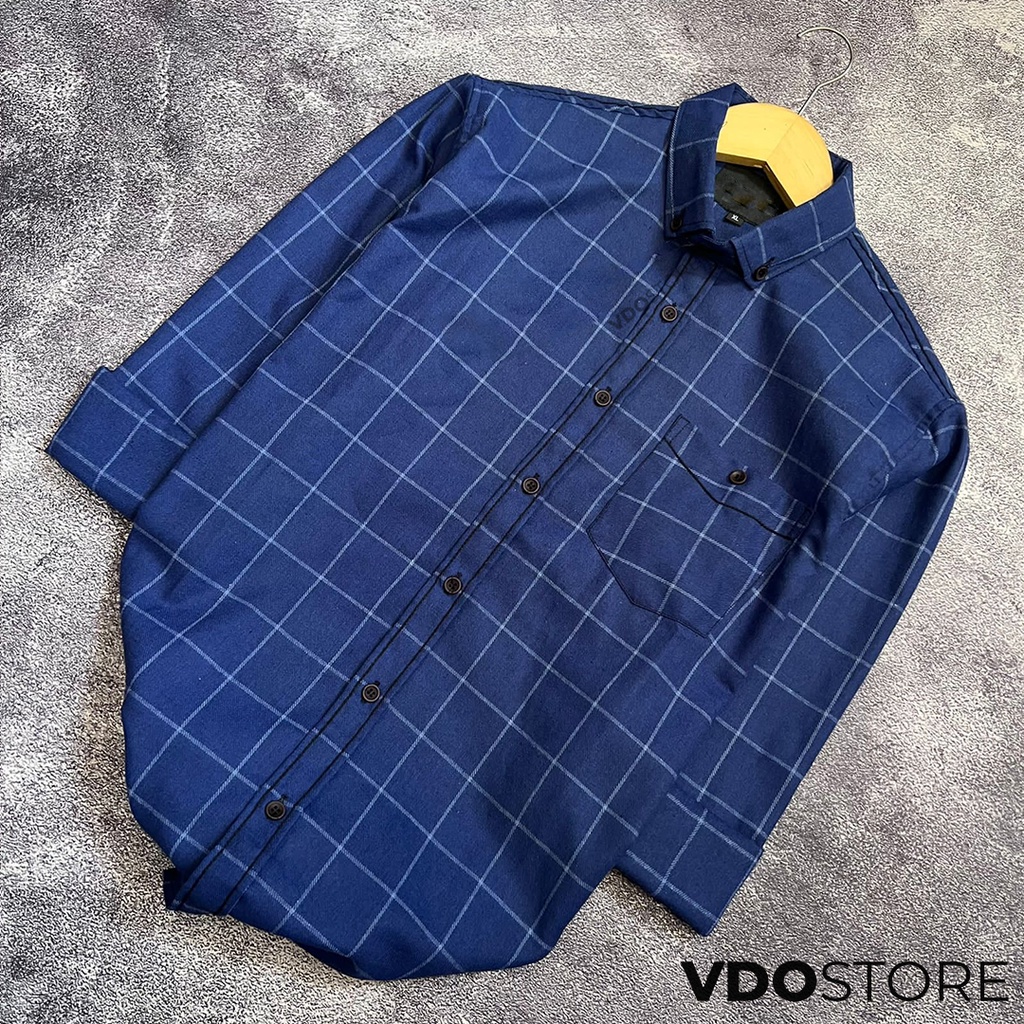 KEMEJA FLANEL PRIA 35B ROYALE BLUE - M L XL - KEMEJA LENGAN PANJANG VDOSTORE DEWASA BAJU FLANNEL TANGAN PANJANG HITAM NAVY ABU MOTIF KEMEJA COWOK MURAH DEWASA SANTAI TEBAL KUALITAS IMPORT BAJU CATUR PANEL FANEL