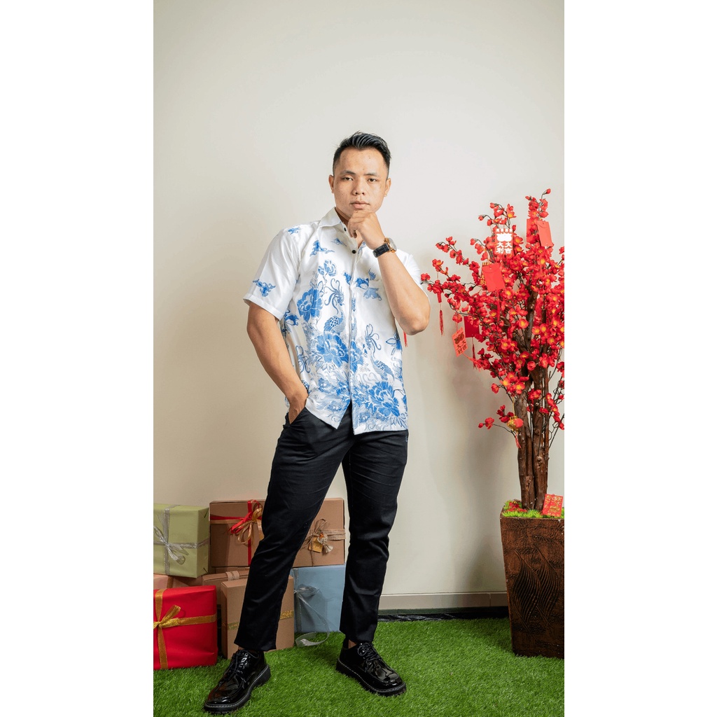 BAHTERA Batik - Kemeja Batik Satin Pria Hana Ukuran Standard