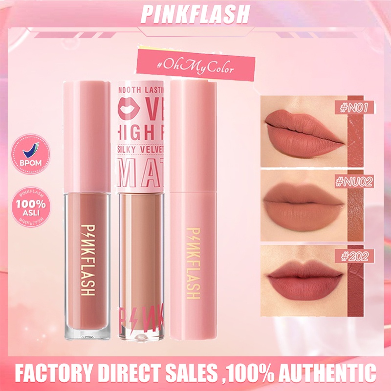 PINKFLASH You Simplicity Lip Matte Nude / Liquid Lipstick / Romand Zero Velvet Tint / Dear Me Beauty Lip Tint / Juicy Lasting Tint Lasting Waterproof