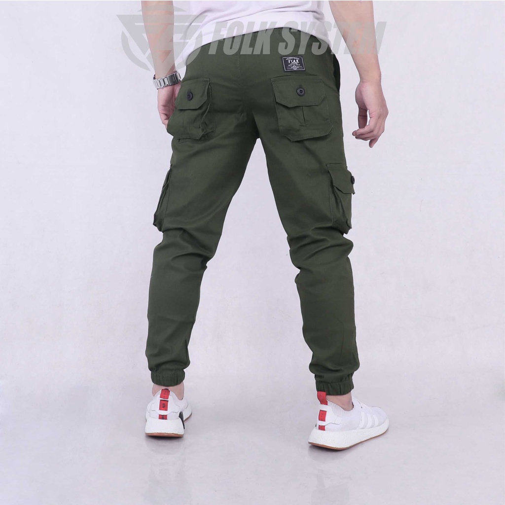 Celana Panjang Chino Jogger Cargo Pria Folksystem