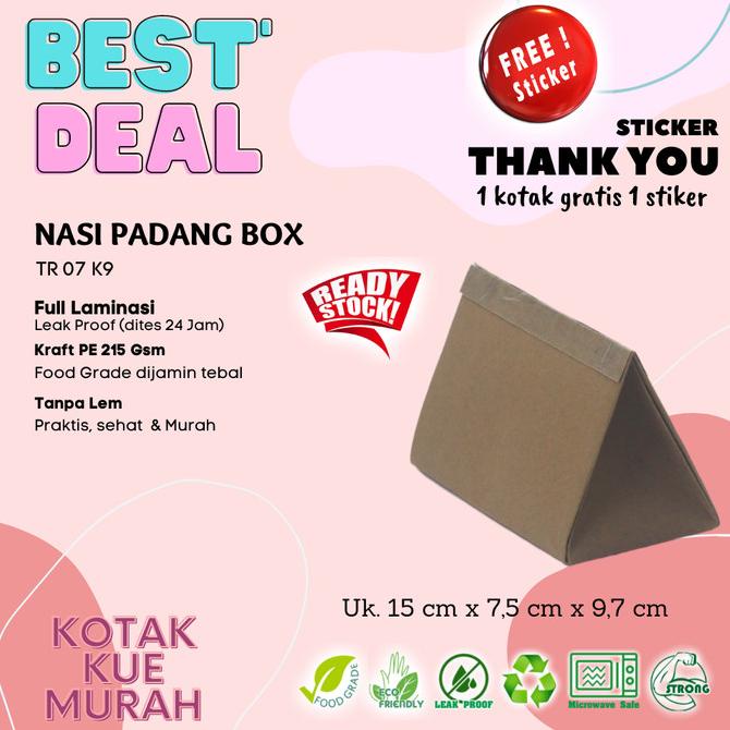 

TRAY NASI PADANG UK 15 cm x 7,5 cm x 9,7 cm Kotak Kraft