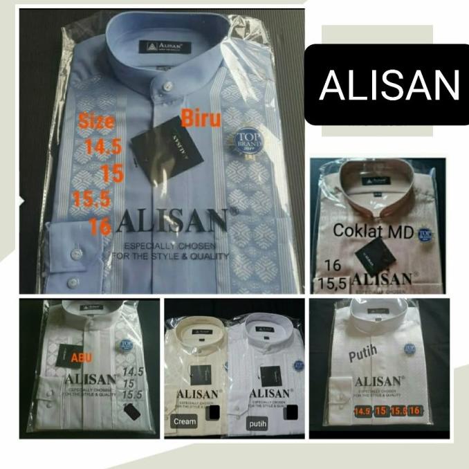 TERMURAH Baju koko ALISAN Lengan manset/kancing /BAJU KOKO PRIA/BAJU KOKO DEWASA/BAJU KOKO ANAK/BAJU