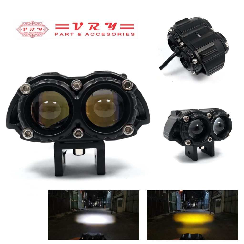 Lampu Tembak SQL 2 Mata Owl Putih Kuning