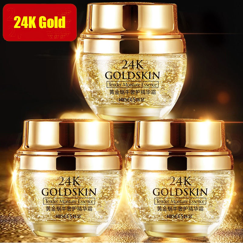 Laikou Emas 24 K Snail Collagen Face Cream Brightening Anti-Aging Kerut Whitening Pelembab Day Cream