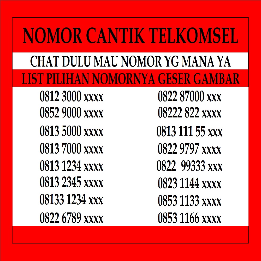 Nomor Cantik Simpati Kartu Perdana Telkomsel Nomer Prabayar