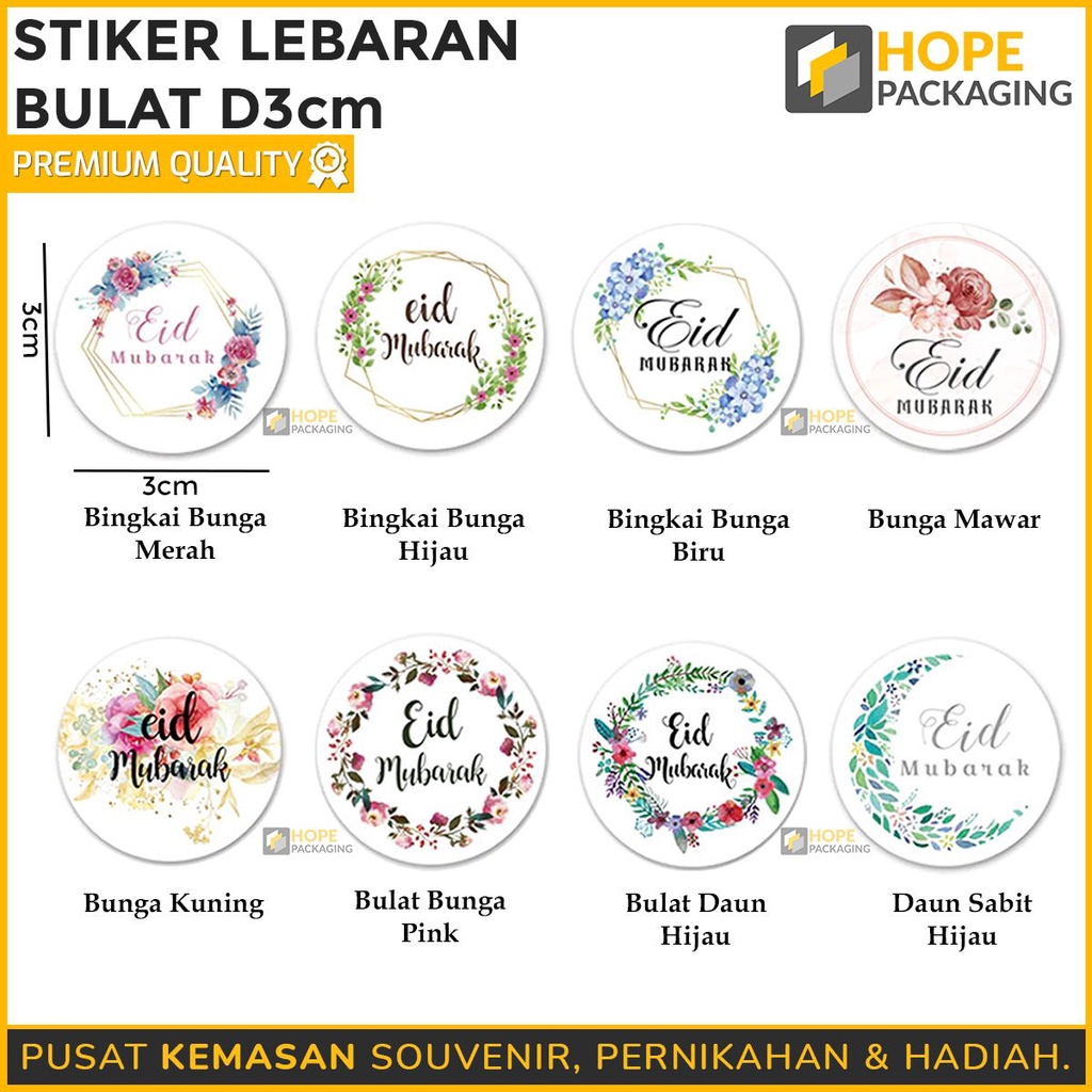 [1 Lembar : ISI 12] Stiker Lebaran Bulat Idul Fitri / Sticker Label / Tempelan Makanan Toples Kue Kering stiker kotak lucu packing hampers souvenir makanan