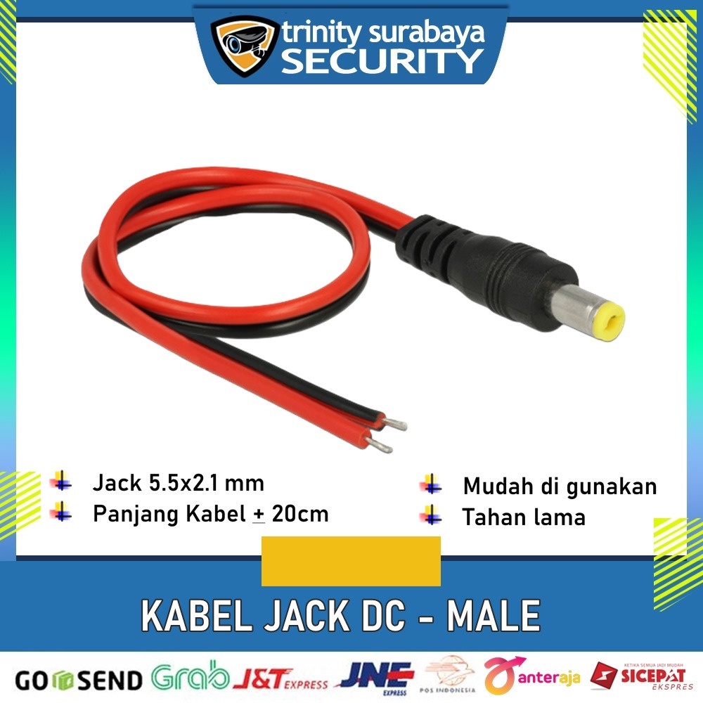 Jack Dc Male Kabel 30 cm buat cctv Taiwan isi 5