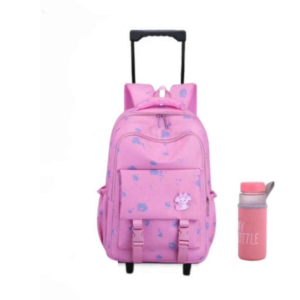 PipitGrosir_Tas Ransel Troli Anak Sekolah SD Dan SMP Terbaru Free Botol Minum Lucu