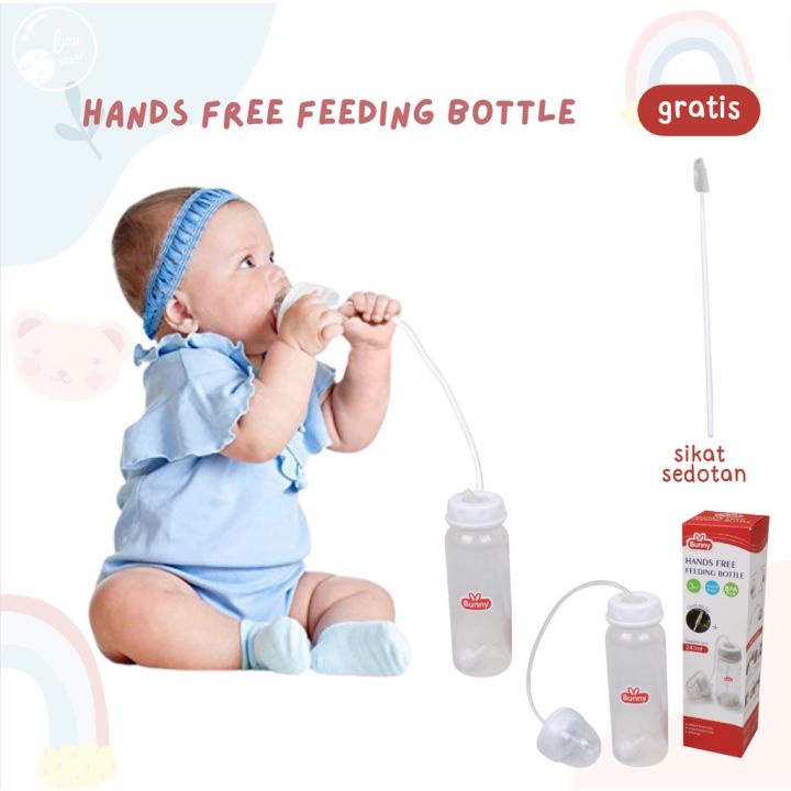 Lusty Bunny Hands free Feeding Bottle With Straw / Botol Susu tanpa harus pegang 240ml