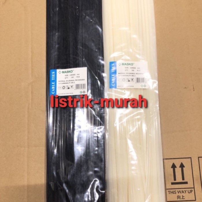 

Terlaris Masko Kabel Ties 4.8X500 Mm 50Cm Sabuk Kabel Tali Tis Cable Tebal