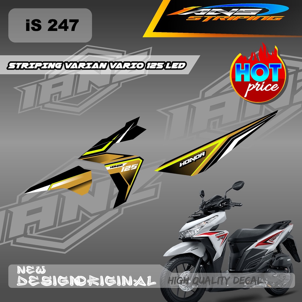 DECAL VARIO 125 LED TERBARU GRAFIK SIMPEL / STIKER STRIPING SEMU FULL / STIKER KERETA HONDA VARIO 125 LED IS247