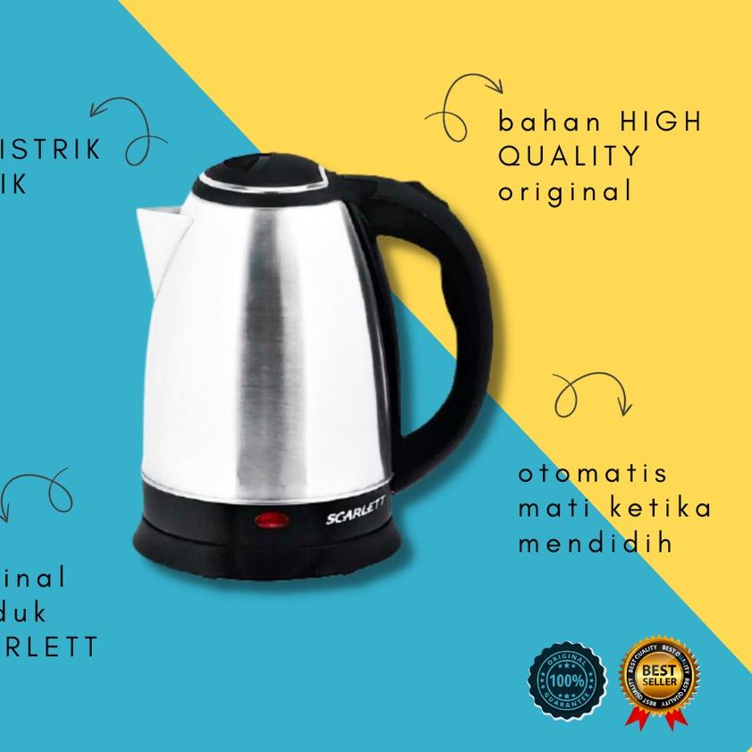 ➧ Teko Listrik Scarlett Alat Rebus Pemanas Air Minum Super Kettle Mini Termurah stainless ceret L4K4