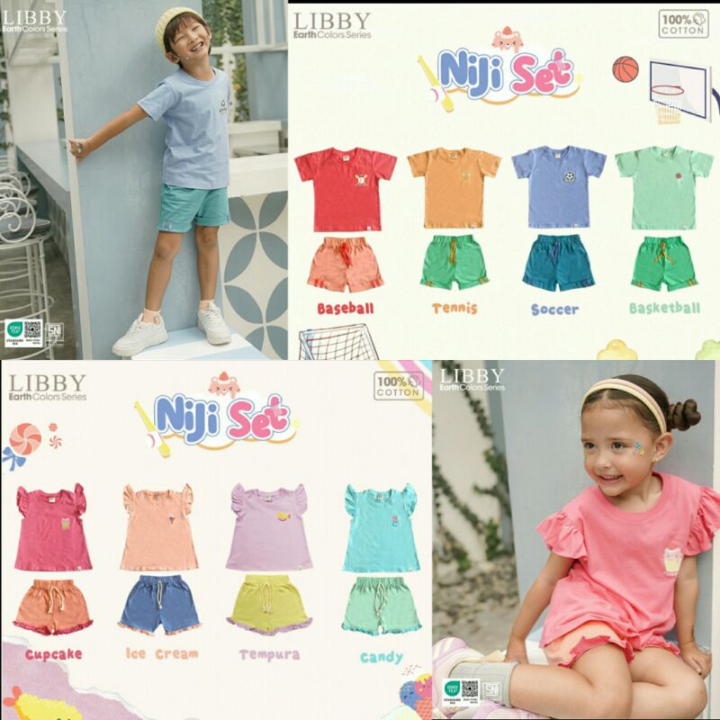 Libby Baby Niji Set Boy & Girl Setelan Anak Kaos/Baju dan Celana