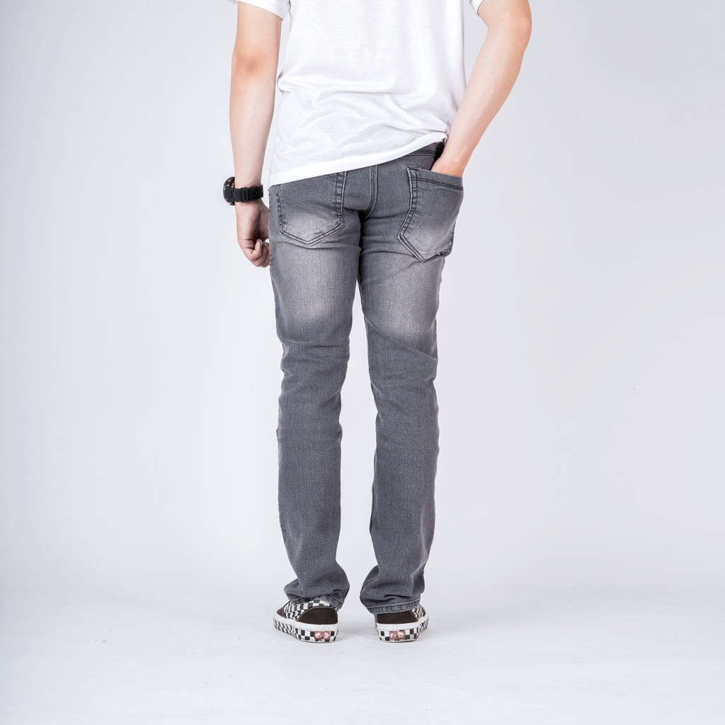 Denim Pants Slim Fit Stretch - Grey Scrub