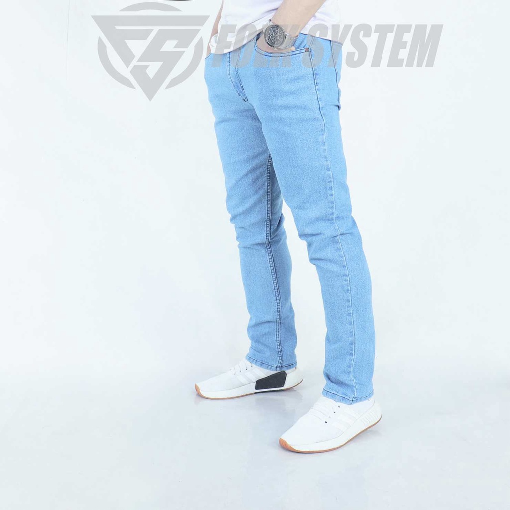 Celana panjang jeans denim folksystem