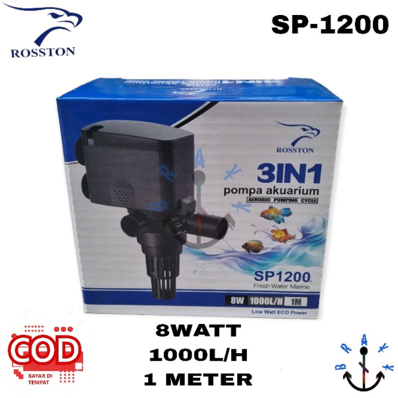 Pompa Aquarium Celup Rosston SP 1200 Low Watt Garansi