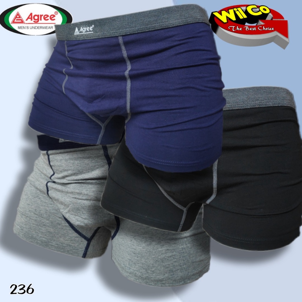 K236 - [Harga Per 1 Potong] CELANA DALAM [BOXER] PRIA AGREE SIZE M - XL