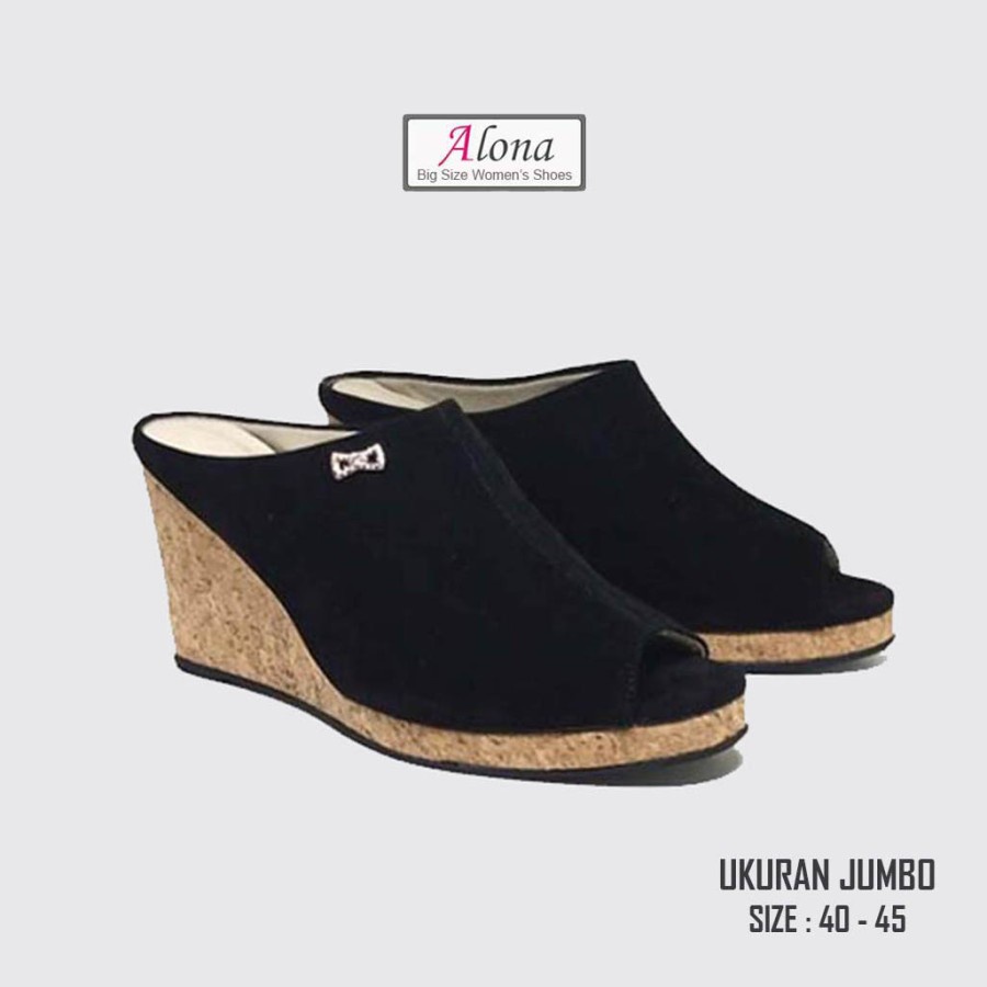 ZAVIRA WEDGES PREMIUM | Sandal Wanita Korea Pesta Big Size 40-45 / Slide Wejes Ukuran Besar 40-41-42-43-44-45