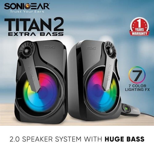 Sonic Gear Titan 2 Speaker System With Huge Bass And 7 Color Lighting