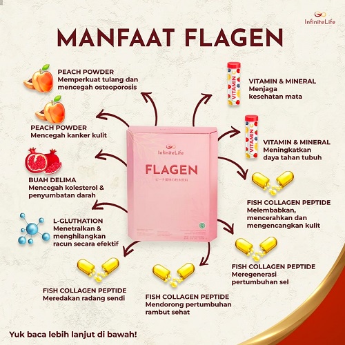 Flagen infinite life salmon ovary peptide kolagen ikan 12 sachet