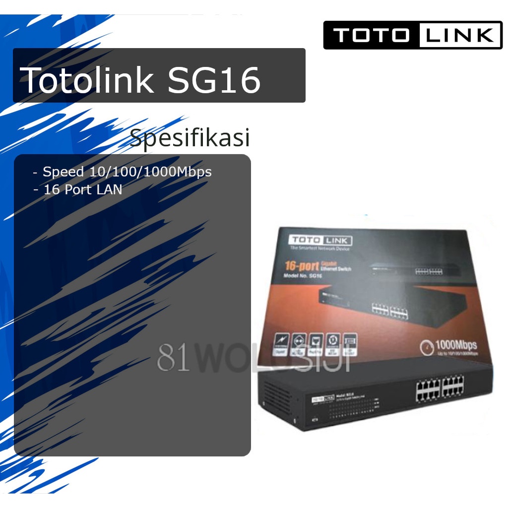 Totolink Switch SG16 10/100/1000Mbps (Gigabit) - Unmanaged