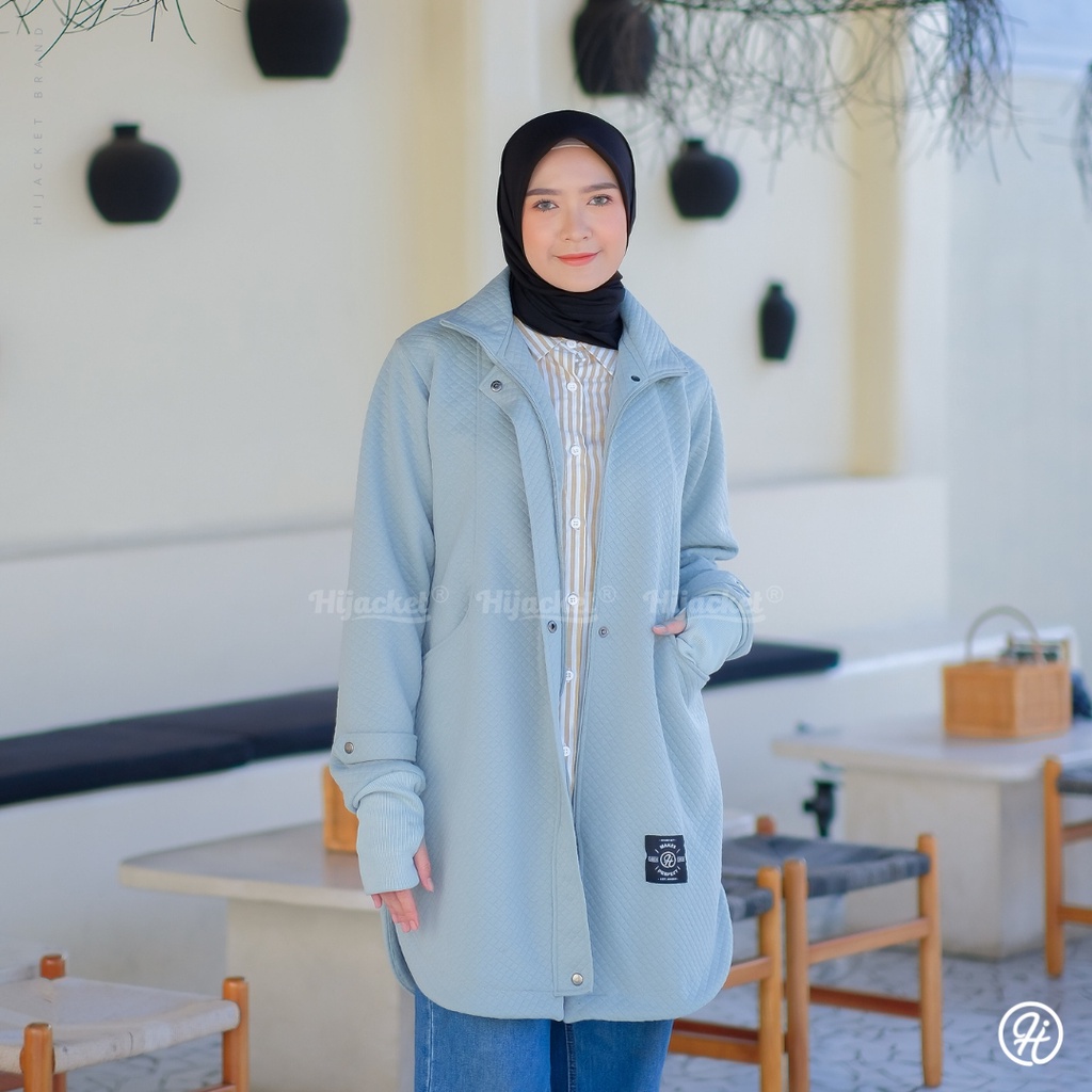 NEW Hijacket Series Marwah Quilting Knit Premium Look Mewah Elegan Jaket Hijaber Muslimah Panjang
