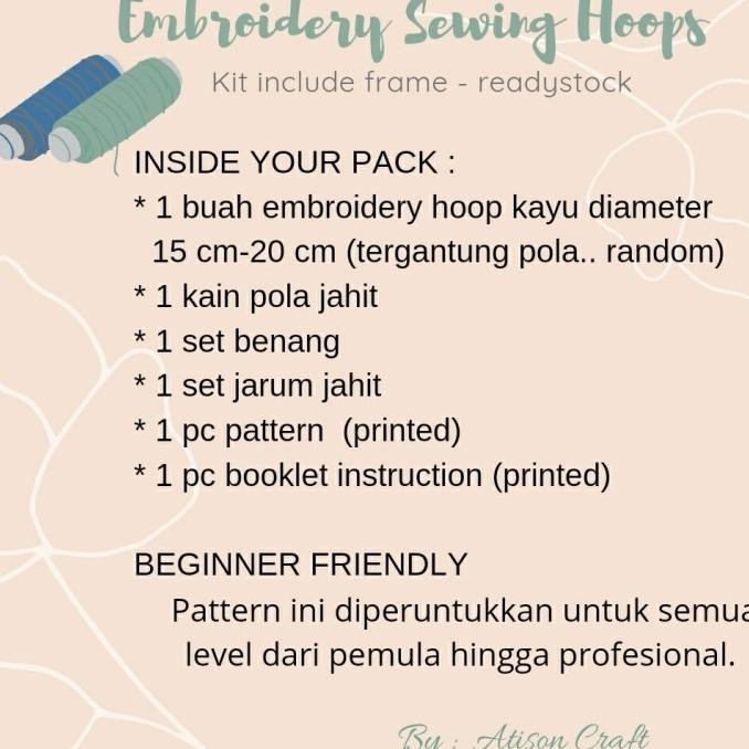 Terlaris Diskon Diy Sulam Kit Jahit Bordir Embroidery Hoop Ram Kayu