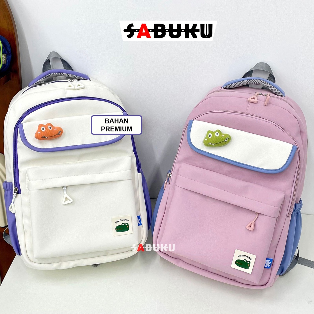 Tas Ransel Backpack Pria Wanita Fashion Korea Tas Sekolah Anak  SD SMP SMA Tas Punggung Pria Kekinian Terbaru - 284